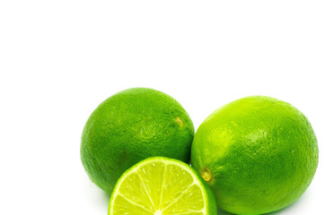 Fresh ripe lime. Isolated on white background