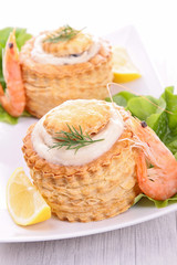 puff pastry with shrimp