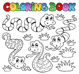 Cercles muraux Bricolage Livre de coloriage serpents thème 1