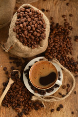 Coffee beans and cupCoffee beans and cup