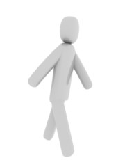 Gray man walking