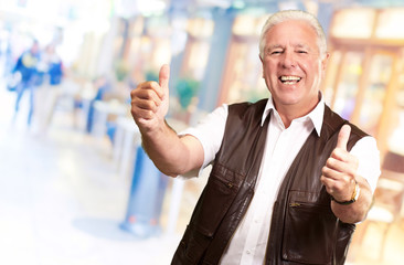 A Senior Man Showing Thumbs Up