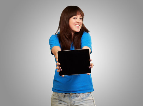 Woman Holding Ipad