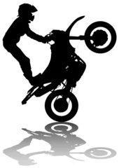 Abwaschbare Fototapete Motorrad Extremer Mann auf Moto