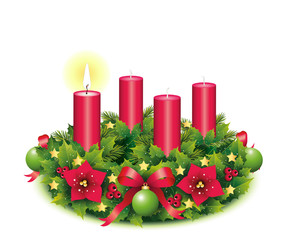Erster Advent / Adventskranz freigestellt