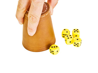 Person playing dice game