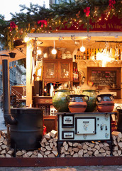 Mulled wine stall at the Christmas fair in Budapest, Hungary