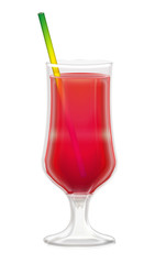 Cocktailglas mit Trinkhalm