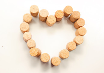 wine corks heart