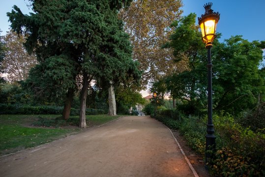 Beautiful park in Barcelona, Spain