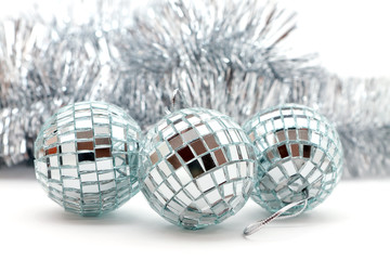 Christmas shiny garlands and balls