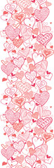 Vector Valentine's Day Hearts Vertical Seamless Pattern