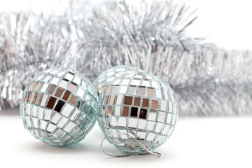 Christmas shiny balls and garlands