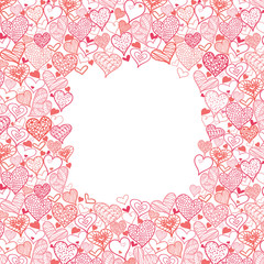 Vector Valentine's Day Frame With Hearts Seamless Pattern