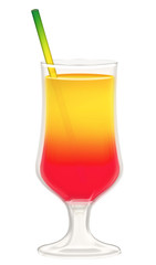 Cocktailglas mit Trinkhalm