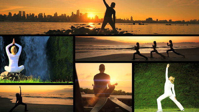 Montage Images Yoga Fitness Exercise