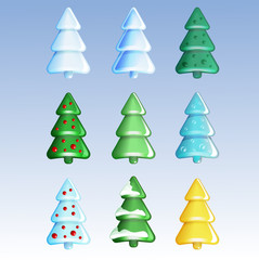 Vector Christmas trees set