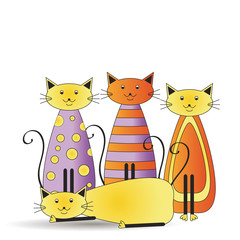 Obraz premium Cat family