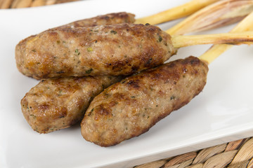 Nem Nuong Xa - Vietnamese minced pork on lemongrass skewers