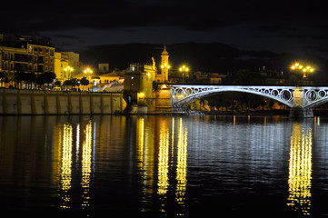 neighborhood and river at night