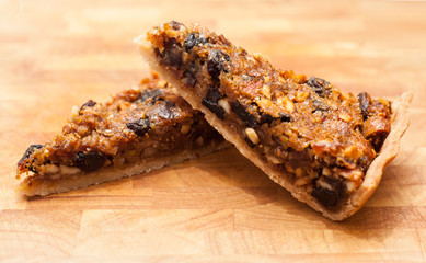 Sweet pie on wooden surface