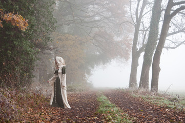 Frau im Mittelalterkleid