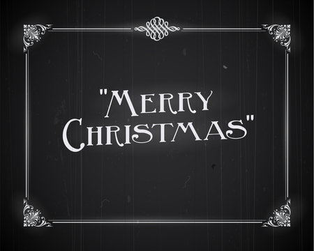 Realistic retro movie screen title still - Merry Christmas - Editable Vector.