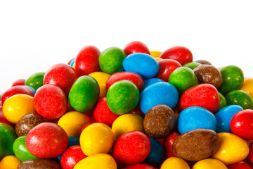 Closeup of colored chocolate sweets
