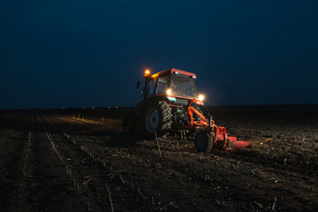 plowing at night
