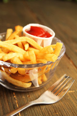 French fries with ketchup