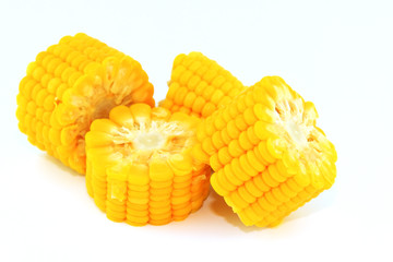 Corn cut cooked meat