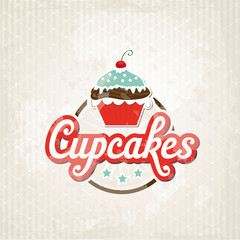 Cupcake auf Grunge-Hintergrund