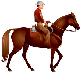 Cowboy sur le cheval