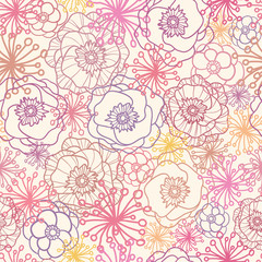 Fototapeta na wymiar Vector subtle field flowers elegant seamless pattern background