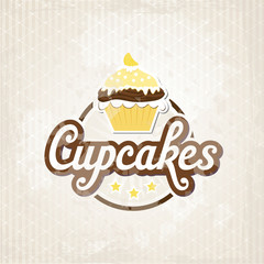 Zitronen Muffin auf Grunge Hintergrund