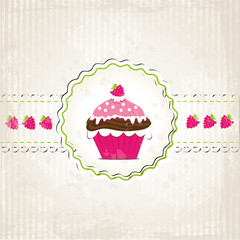 Himbeer-Cupcake im Grunge Style