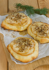 Sweet pizza with pears