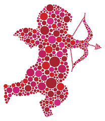 Valentines Day Cupid Silhouette with Dots