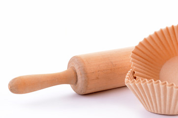 Rolling pin and parchment baking cups