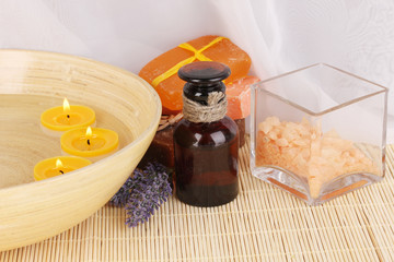 Bottle with aromatic oils with accessories for relaxation