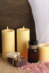 Bottle with aromatic oils with accessories for relaxation