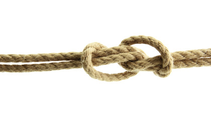 rope with knot, isolated on white