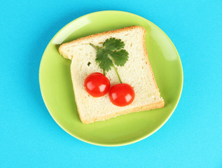 fun food for kids on color background