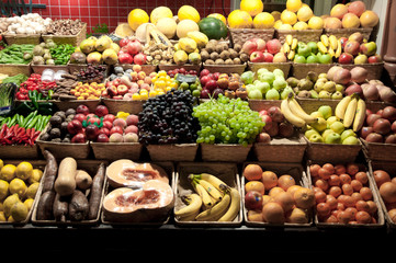 fruit and vegetables at market hall