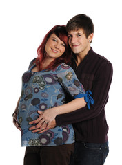 Fototapeta premium Young Couple Expecting smiling