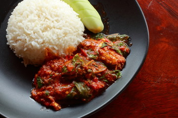 Basil fried rice, canned fish, Thailand