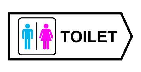 toilet sign on white