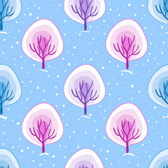 Seamless pattern with trees