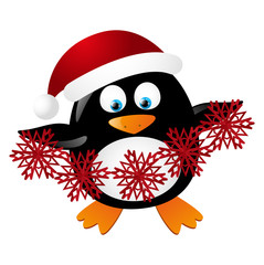 Cute penguin Santa