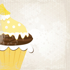 Zitronen Muffin auf Grunge Hintergrund